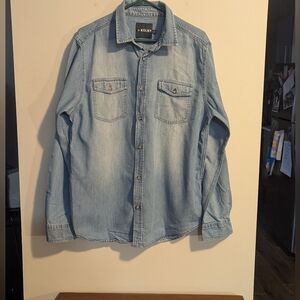 Kolby Denim Shirt. Size Large. Button Down. 100% Cotton.